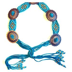 Teal and Copper Boho Concho belt